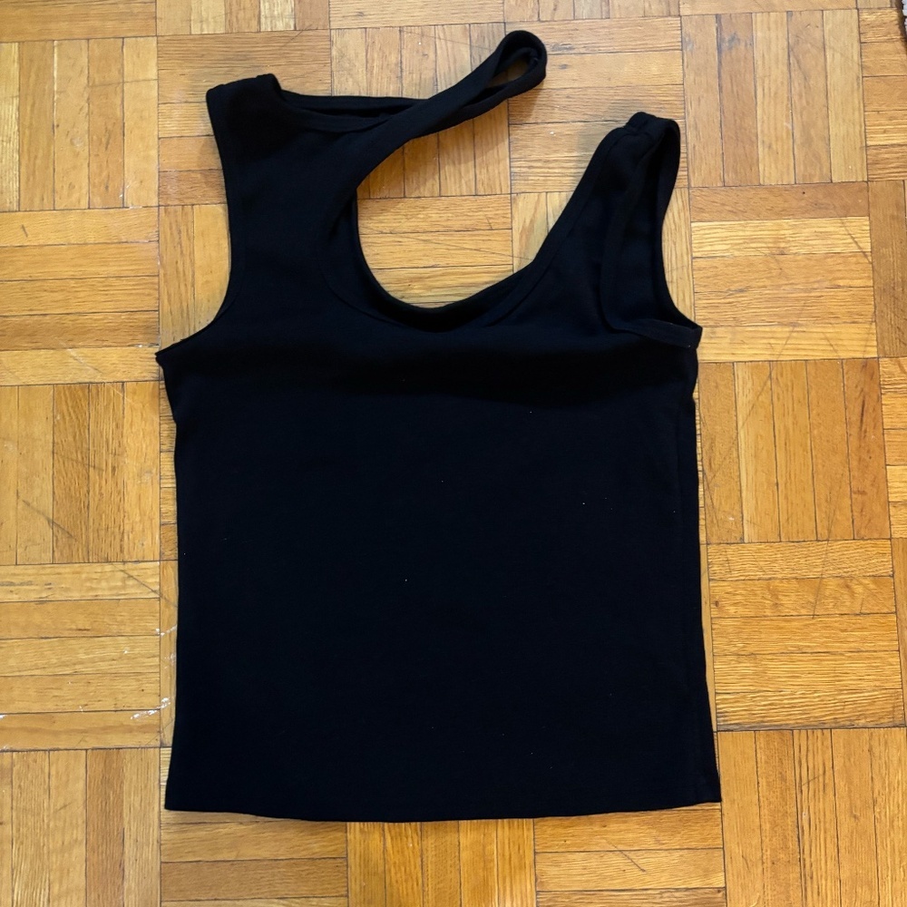 No Boundaries Black Asymmetric One-Shoulder Tank Top